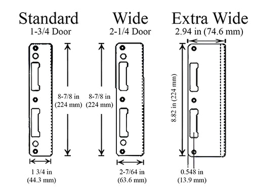 Latch & Deadbolt Strike Plate, 1.30 x 8.82 Flat - Rustic Umber - Latch & Deadbolt Strike Plate, 1.30 x 8.82 Flat - Rustic Umber