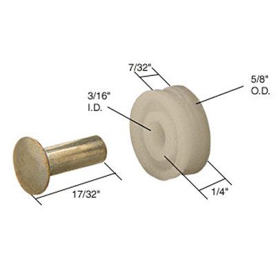 Roller (Grooved) - Sliding Windows, Nylon / Aluminum - Roller (Grooved) - Sliding Windows, Nylon / Aluminum