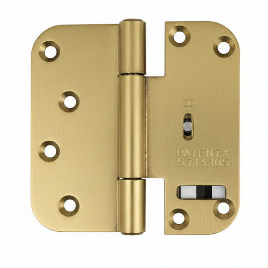 Lawrence Brothers Adjustable  4 x 4 Door Hinge - Brass