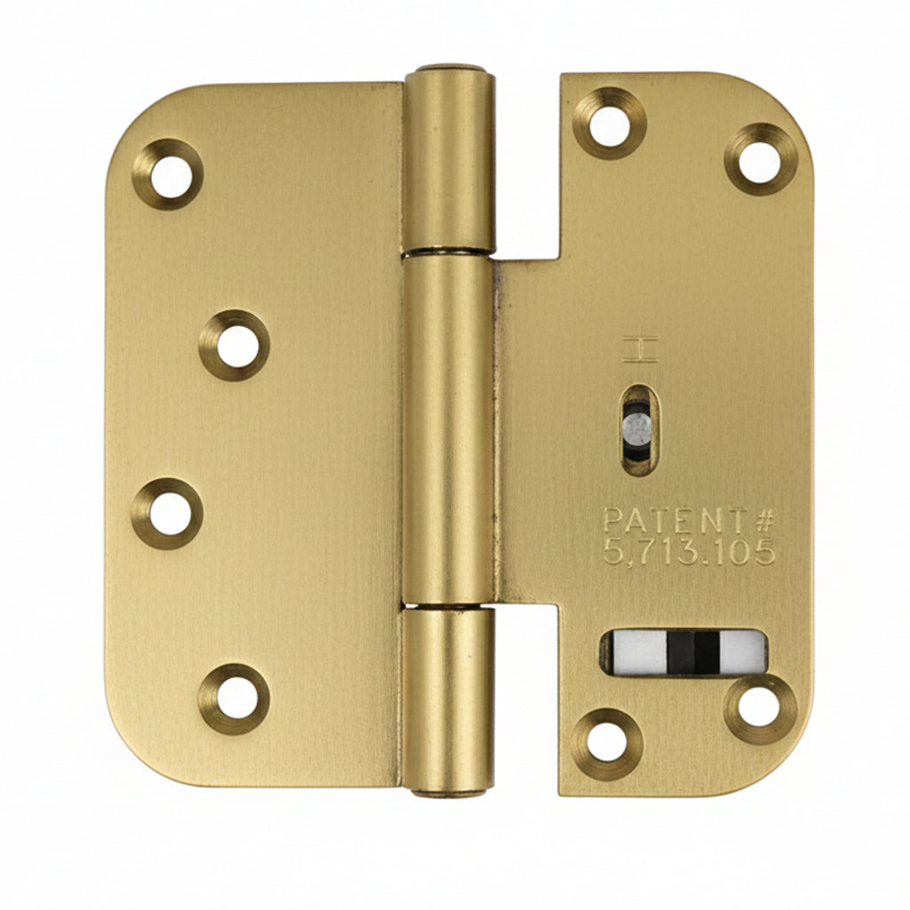 Lawrence Brothers Adjustable  4 x 4 Door Hinge - Brass - Lawrence Brothers Adjustable  4 x 4 Door Hinge - Brass