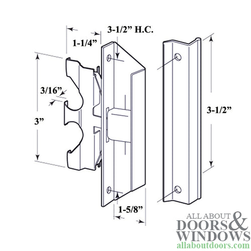 Non-Handed Latch & Pull for Sliding Screen Door - Black - Non-Handed Latch & Pull for Sliding Screen Door - Black