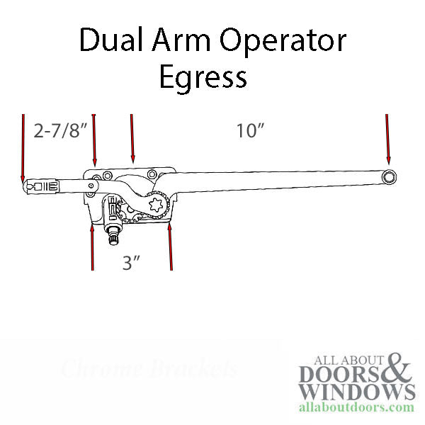 Andersen Eagle E-Series Egress Casement Operator Right Hand - Andersen Eagle E-Series Egress Casement Operator Right Hand