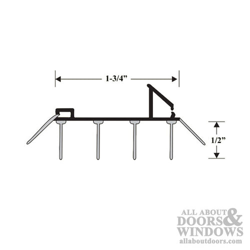 36 Inch 2 Kerf Snap-In Door Bottom /Sweep for 1-3/4 Inch Doors - Brown - 36 Inch 2 Kerf Snap-In Door Bottom /Sweep for 1-3/4 Inch Doors - Brown