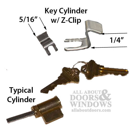 Z-Clip for Key Cylinder - Sliding Door Handleset Lock - Z-Clip for Key Cylinder - Sliding Door Handleset Lock