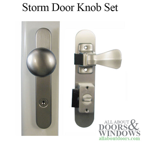 Storm Door Knob Set  Keyed Deadbolt - Below Handle - Storm Door Knob Set  Keyed Deadbolt - Below Handle