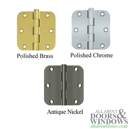 Residential Door Hinge 3.5 x 3.5 x 5/8 Radius Corner, No Screws - Residential Door Hinge 3.5 x 3.5 x 5/8 Radius Corner, No Screws