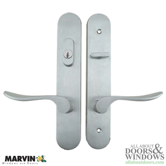 Marvin Door Handle Set PVD Satin Nickel Active Keyed Marvin Door Handle