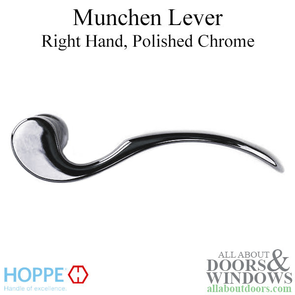 Munchen Lever Handle for Right Handed Multipoint Lock Handlesets - Polished Chrome - Munchen Lever Handle for Right Handed Multipoint Lock Handlesets - Polished Chrome