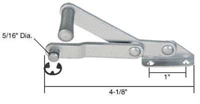 Louver/ Jalousie Window Operator, 2-1/4 inch link, Lever, Alum -