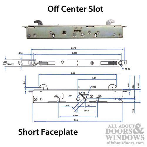 Multipoint Mortise Deadlock Sliding door, NO Faceplate - Yellow Dichromate - Multipoint Mortise Deadlock Sliding door, NO Faceplate - Yellow Dichromate