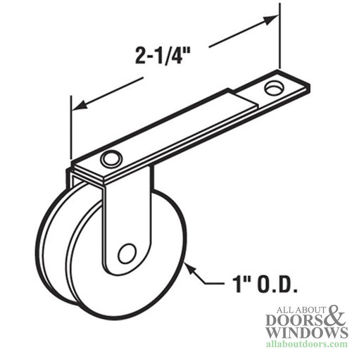 Double Straight Spring Tension Roller w/ 1 in Nylon Wheel for Sliding Screen Door - Double Straight Spring Tension Roller w/ 1 in Nylon Wheel for Sliding Screen Door