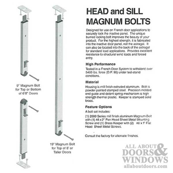 9 Inch Magnum Flush Slide Bolt 1/4