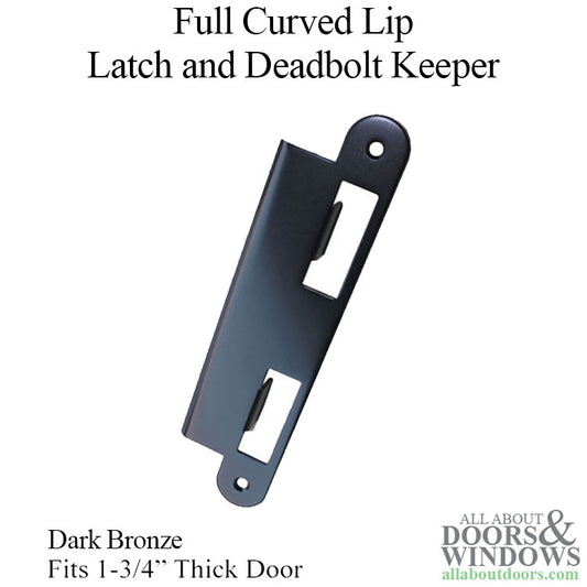 Latch & Deadbolt Strike Plate, 45mm, 1-3/4" Door - Dark Bronze