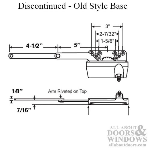 Operator, Split Arm, 4.5 Straight Link no/ Clip, Old Style Housing, Right Hand (RH) - Gold - Operator, Split Arm, 4.5 Straight Link no/ Clip, Old Style Housing, Right Hand (RH) - Gold