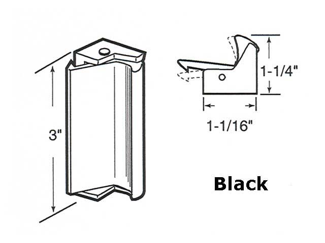 Latch and Pull - Vinyl and Aluminum Sash Hardware, Plastic / Aluminum - Black - Latch and Pull - Vinyl and Aluminum Sash Hardware, Plastic / Aluminum - Black