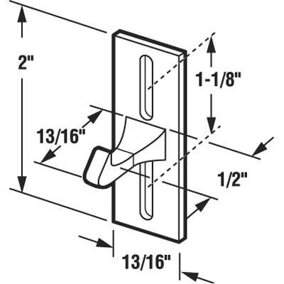 Diecast Keeper for Sliding Patio Door 1-1/8