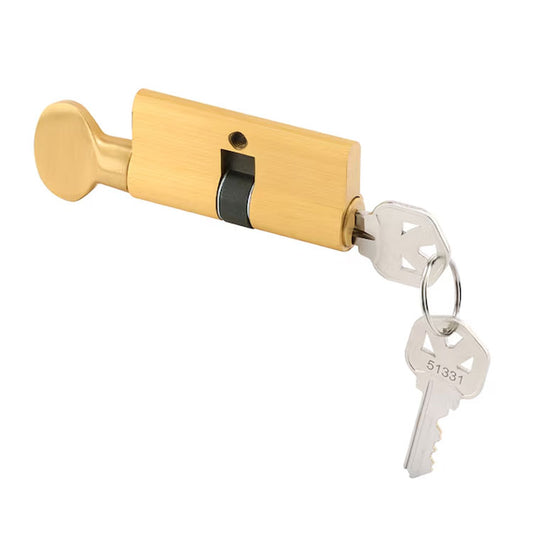 Keyed Profile Cylinder, Active 32/32 with Kwikset Key - Polished Brass