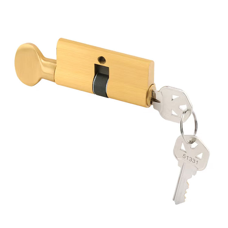Keyed Profile Cylinder, Active 32/32 with Kwikset Key - Polished Brass - Keyed Profile Cylinder, Active 32/32 with Kwikset Key - Polished Brass