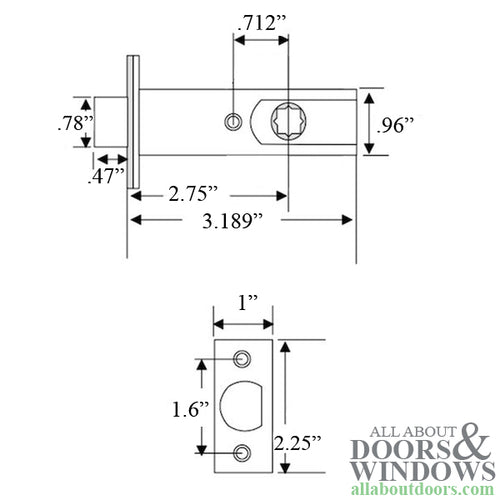 Privacy Latch 2-3/4 backset, 5/16