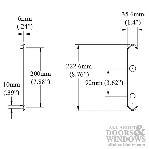 HOPPE Traditional Exterior Backplate M374N for Active Handlesets - Satin Nickel - HOPPE Traditional Exterior Backplate M374N for Active Handlesets - Satin Nickel