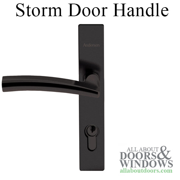 Andersen Storm Door Handle Set Modern Flat Black with Lock and Key - Andersen Storm Door Handle Set Modern Flat Black with Lock and Key