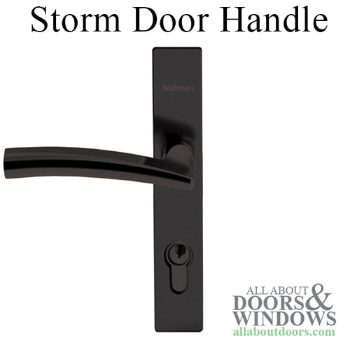 Andersen Storm Door Handle Set Modern Flat Black with Lock and Key - Andersen Storm Door Handle Set Modern Flat Black with Lock and Key