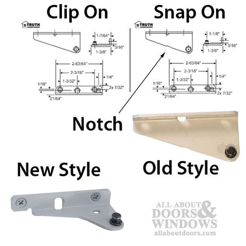 Truth Part #12512 Left Hand Clip On Type Stud Bracket - Truth Part #12512 Left Hand Clip On Type Stud Bracket