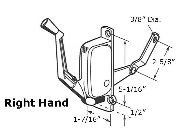 Awning Operator for Anderson Windows - right - Aluminum - Awning Operator for Anderson Windows - right - Aluminum