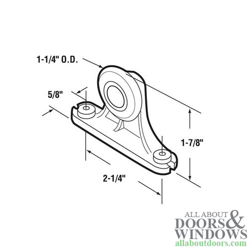 E-Z Glide Sliding Door Roller 1-1/4 Inch Wheel Pocket & Closet Door - E-Z Glide Sliding Door Roller 1-1/4 Inch Wheel Pocket & Closet Door
