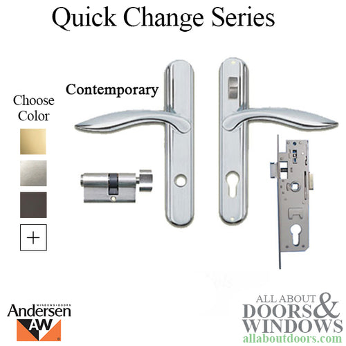 Andersen Storm Door Hardware w/ Lock Bar, Choose Finish - Andersen Storm Door Hardware w/ Lock Bar, Choose Finish