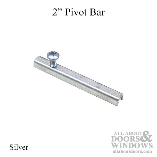 2 Inch Pivot Bar, 1 hole w/ Screw,  Stamped Steel - Silver