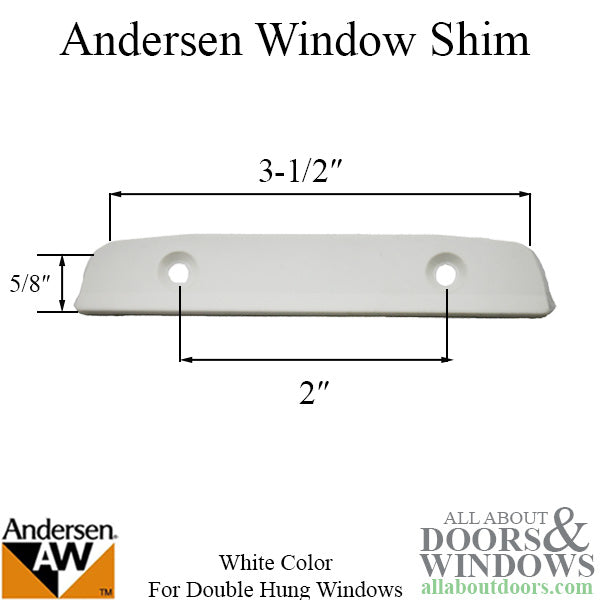 Shim / Spacer,  5/8 x 3-1/2  Sash Lock keeper - white - Shim / Spacer,  5/8 x 3-1/2  Sash Lock keeper - white