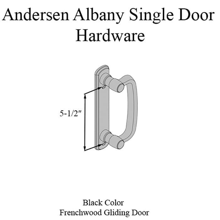 Andersen Frenchwood Gliding Door Trim Hardware, Albany, 2 Panel Interior and Exterior  - Black - Andersen Frenchwood Gliding Door Trim Hardware, Albany, 2 Panel Interior and Exterior  - Black