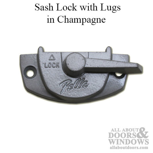 Pella Proline Series Sweep Lock with 2-1/16" Holes and Lugs - Champagne