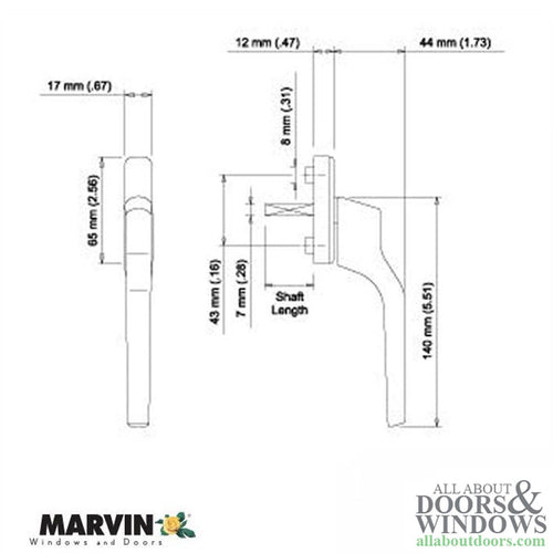 Blemished Marvin Window Ultimate French Casement Lock Handle - Polished Brass - Blemished Marvin Window Ultimate French Casement Lock Handle - Polished Brass