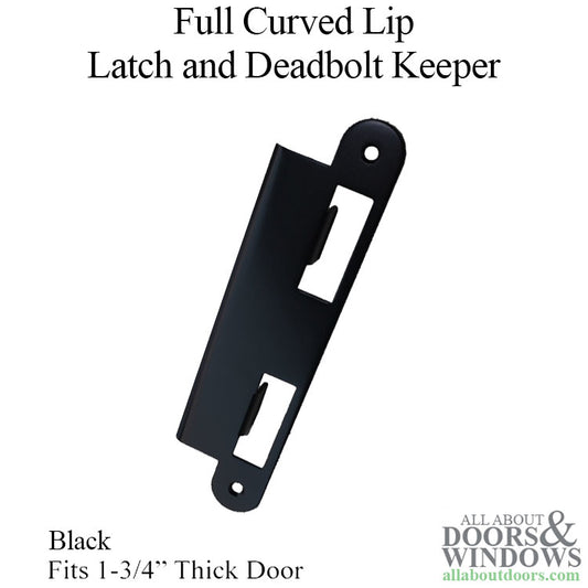 Latch & Deadbolt Strike Plate, 45mm, 1-3/4" Door - Black