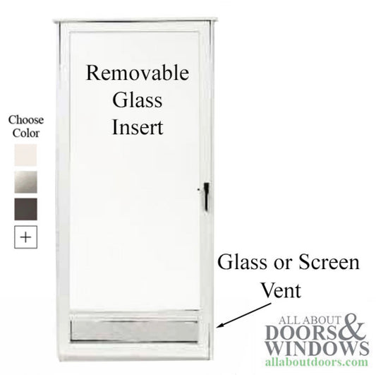 Columbia King Fullview 1-1/4" Storm Door, Removable glass