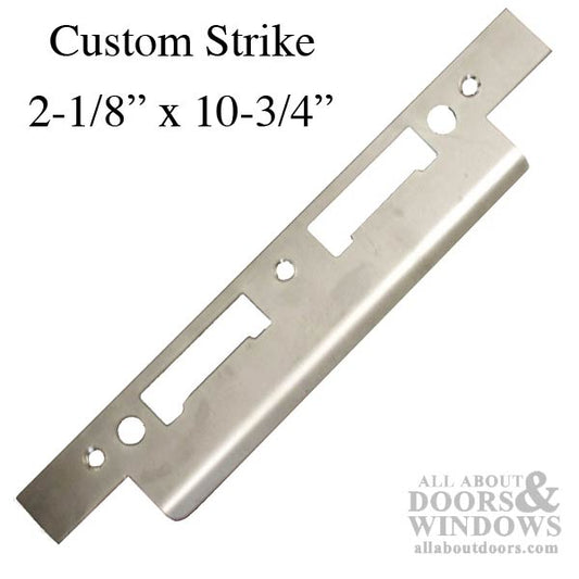 Custom Latch & Deadbolt Strike Plate, Curved lip 2-1/4 Door  - Stainless Steel