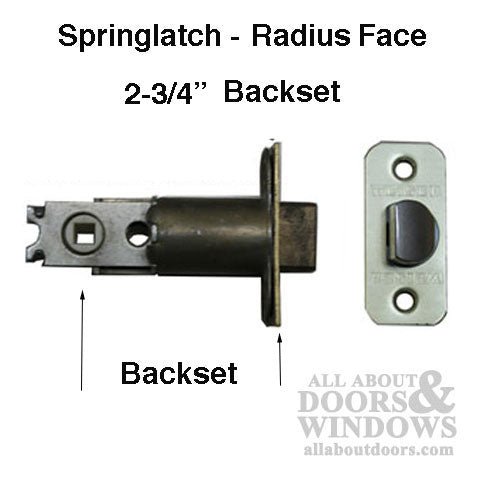 Weiser Springlatch,  2-3/4 Fixed  Backset,  Radius Face