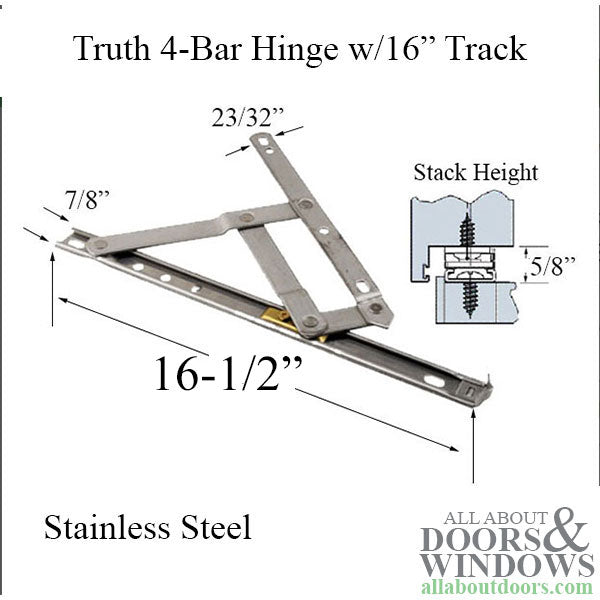 4-Bar Hinge for Awning or Casement Window, 16