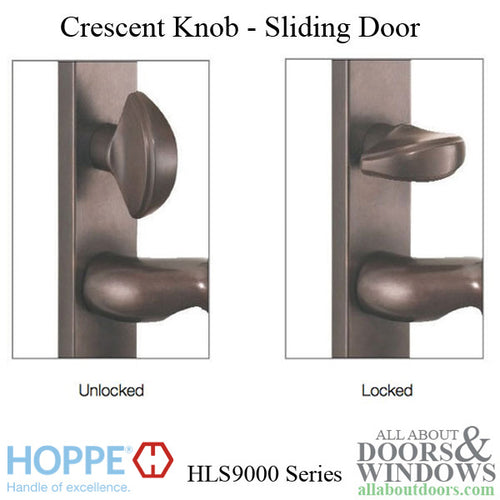 HOPPE HLS9000 Series Crescent Knob Thumbturn for Sliding Door - HOPPE HLS9000 Series Crescent Knob Thumbturn for Sliding Door