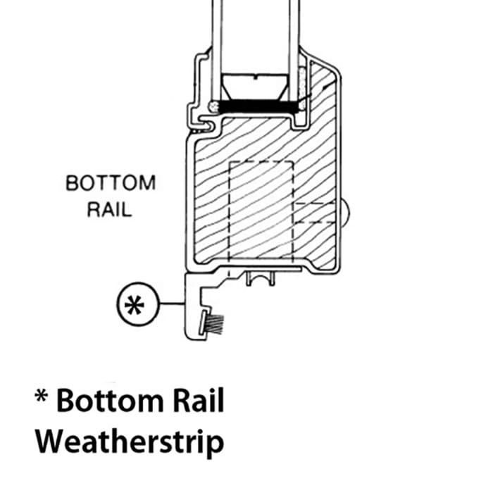 Filler - Operating Bottom Rail Weatherstrip PS3, 6/9 2 Panel Door - White - Filler - Operating Bottom Rail Weatherstrip PS3, 6/9 2 Panel Door - White