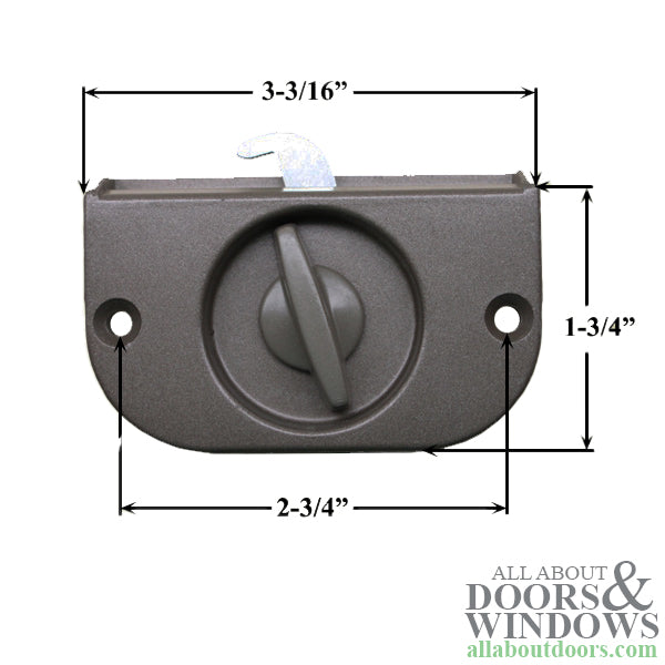 Andersen 2 Panel Patio Screen Door Latch / Lock - Stone - Andersen 2 Panel Patio Screen Door Latch / Lock - Stone