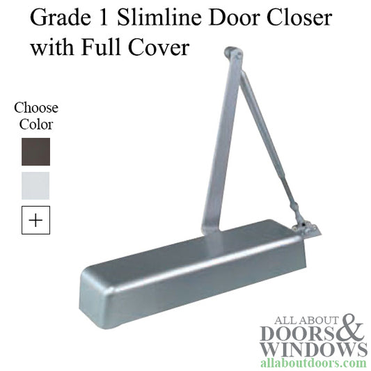 Grade 1 Commercial Door Closer, Adjustable Spring Size 2-6, Choose Color