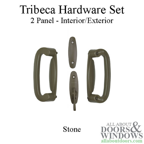 Andersen 2 Panel Gliding Door Tribeca Interior/Exterior Hardware Set - Stone - Andersen 2 Panel Gliding Door Tribeca Interior/Exterior Hardware Set - Stone