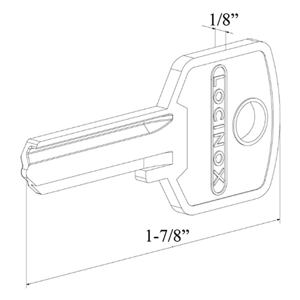 Locinox Key Blank fits 4-Pin Cylinder - Locinox Key Blank fits 4-Pin Cylinder