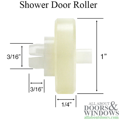 Shower door roller:  1 inch  Wheel - Shower door roller:  1 inch  Wheel