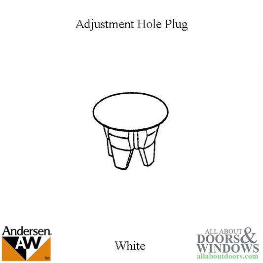 Adjustment Hole Button/Plug - Gliding Windows - White