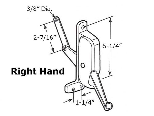 Operator, Type 2 Awning Window, ABC, Aluminum  RH - each - Operator, Type 2 Awning Window, ABC, Aluminum  RH - each