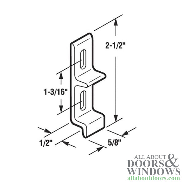 Extruded Keeper for Sliding Glass Door Aluminum Finish 1-3/16